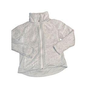 The North Face Beige/Gray Full Zip Sherpa Long Sleeve Side Zip Pockets Jacket L